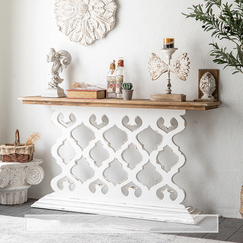 Rectangle French Country Console Table White Wood Sofa Table