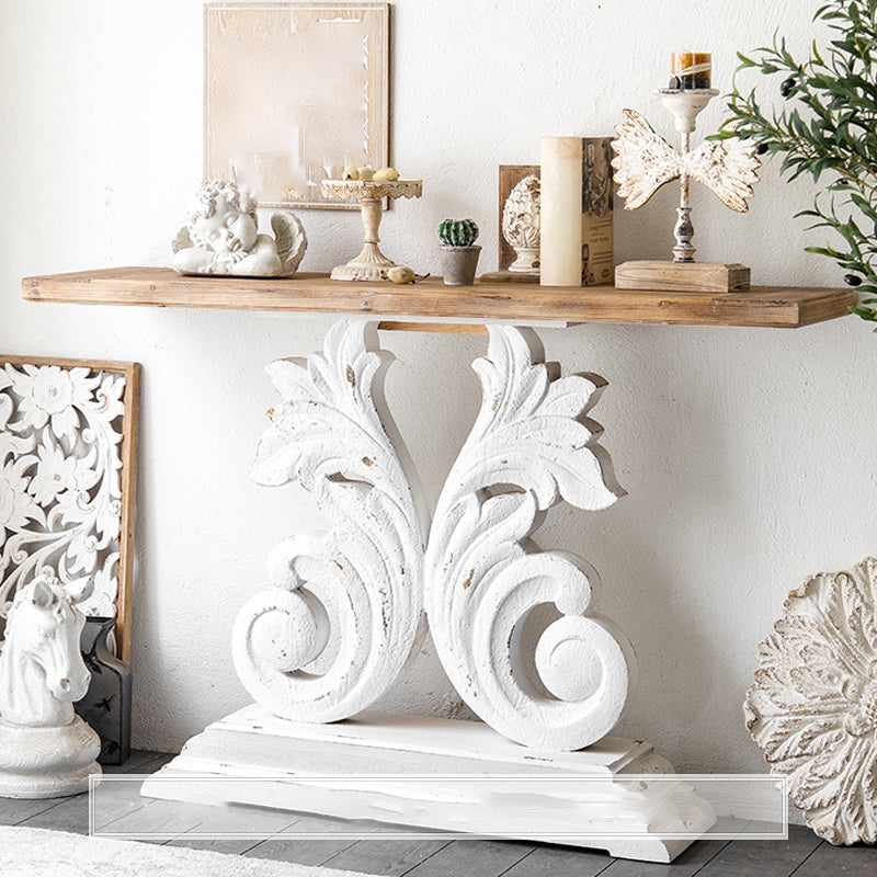 Rectangle French Country Console Table White Wood Sofa Table