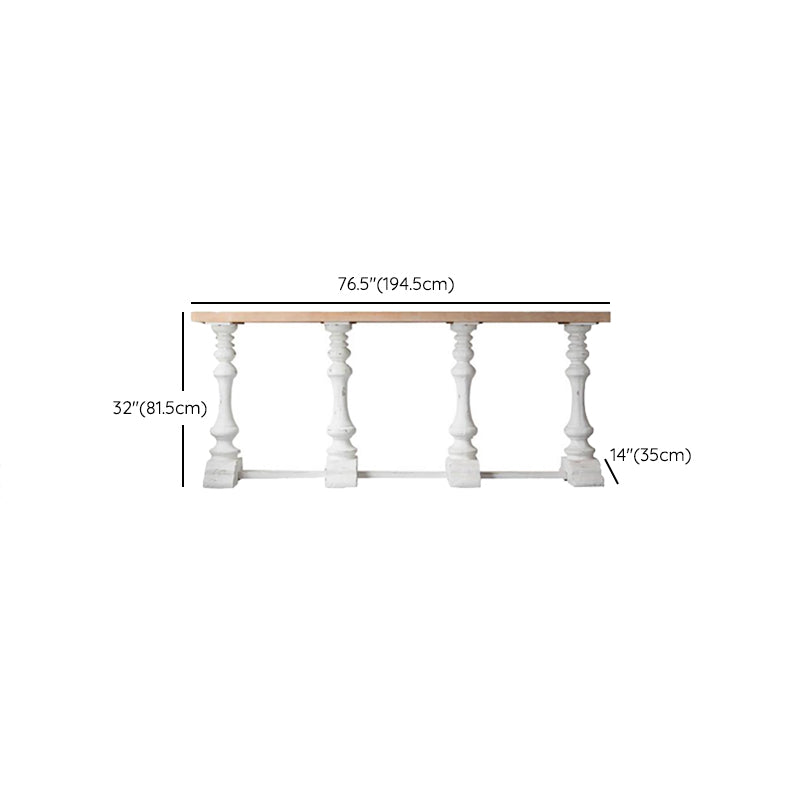 Rectangle French Country Console Table White Wood Sofa Table