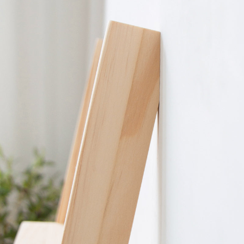 Contemporary Ladder Bookcase Solid Wood Open Back Bookshelf with Shelves