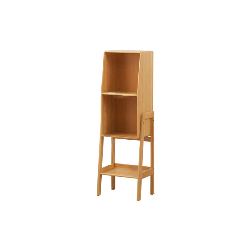 Bamboo Vertical Bookshelf Contemporary Closed Back Bookcase with Shelves
