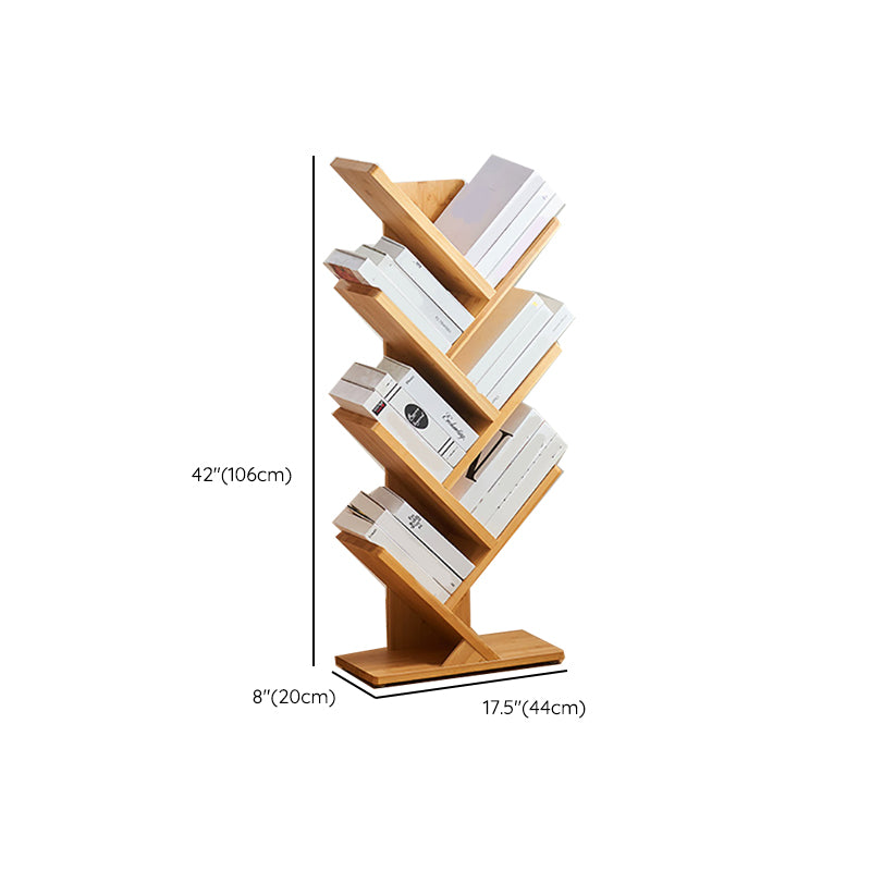 Etagere Contemporary Bamboo Bookcase Open Back Bookshelf for Office