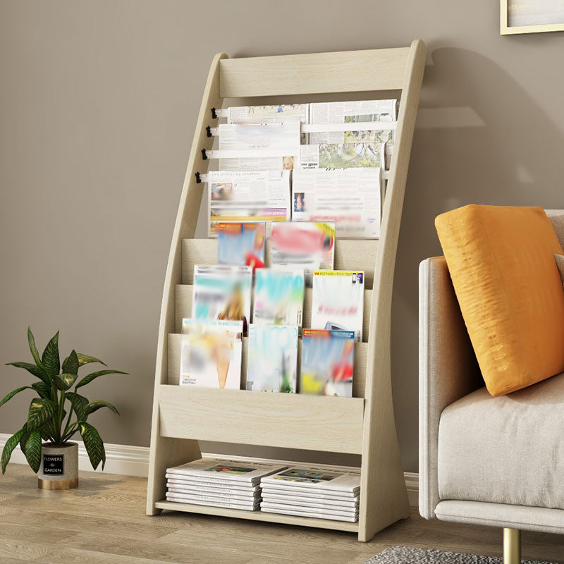 Closed Back Contemporary Bookcase Engineered Wood Vertical Bookshelf with Shelves