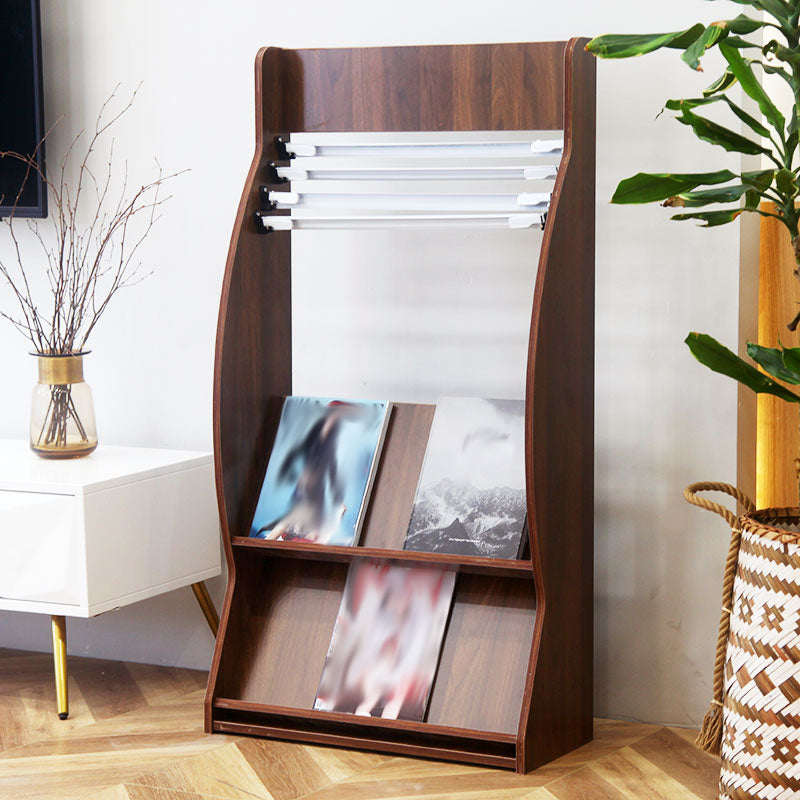 Closed Back Contemporary Bookcase Engineered Wood Vertical Bookshelf with Shelves