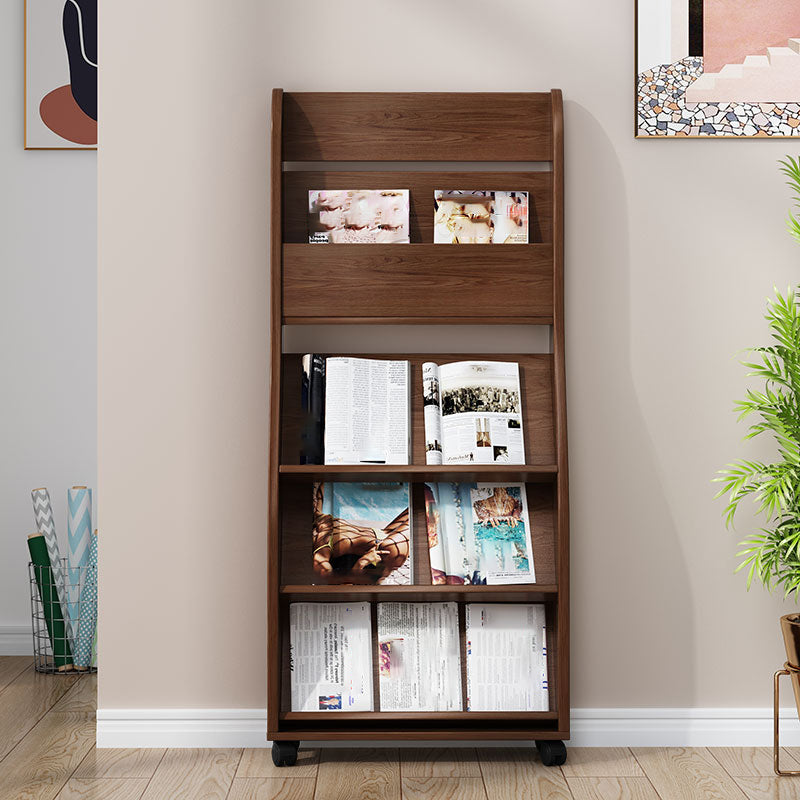 Closed Back Contemporary Bookcase Engineered Wood Vertical Bookshelf with Shelves