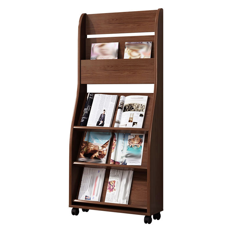 Closed Back Contemporary Bookcase Engineered Wood Vertical Bookshelf with Shelves