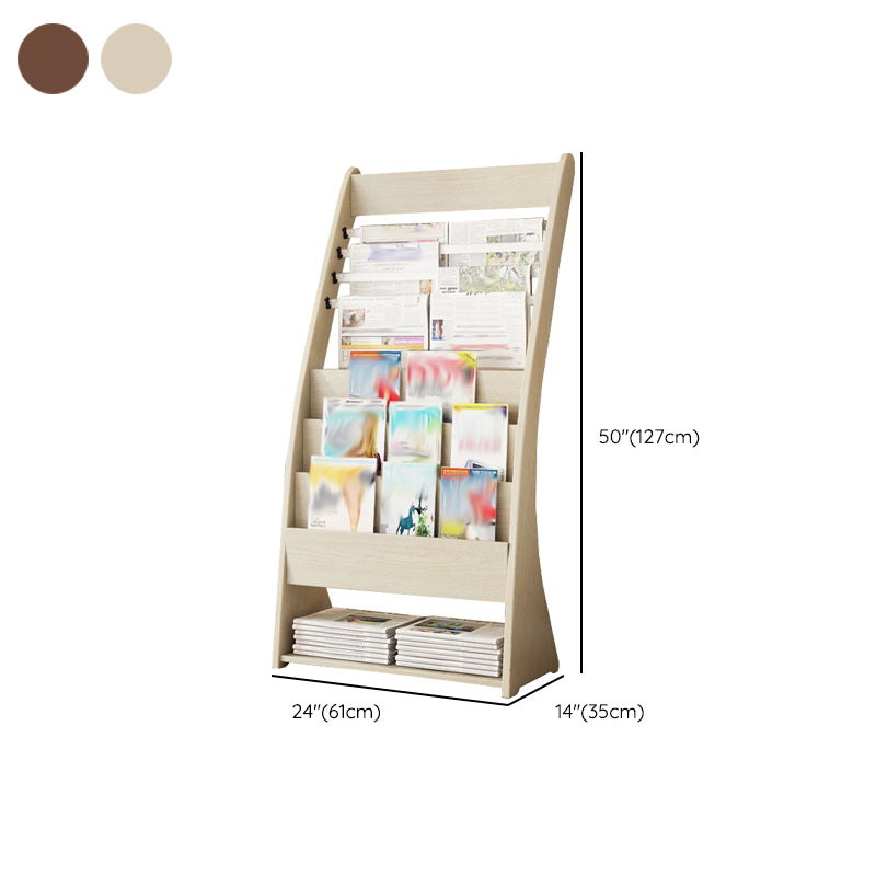 Closed Back Contemporary Bookcase Engineered Wood Vertical Bookshelf with Shelves