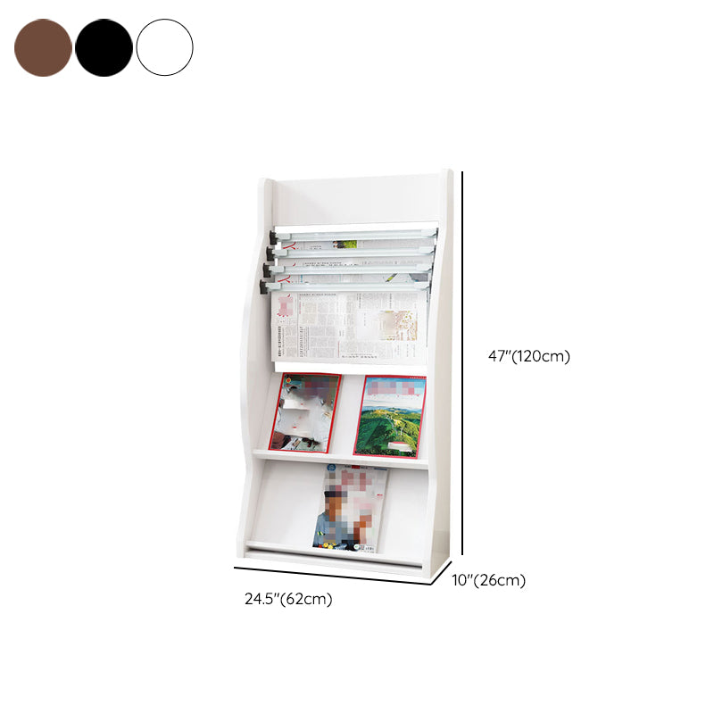 Closed Back Contemporary Bookcase Engineered Wood Vertical Bookshelf with Shelves