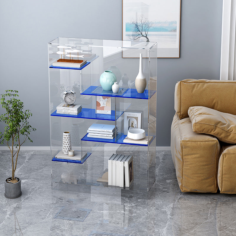 Acrylic Bookcase Modern Style Closed Back Vertical Bookshelf for Office