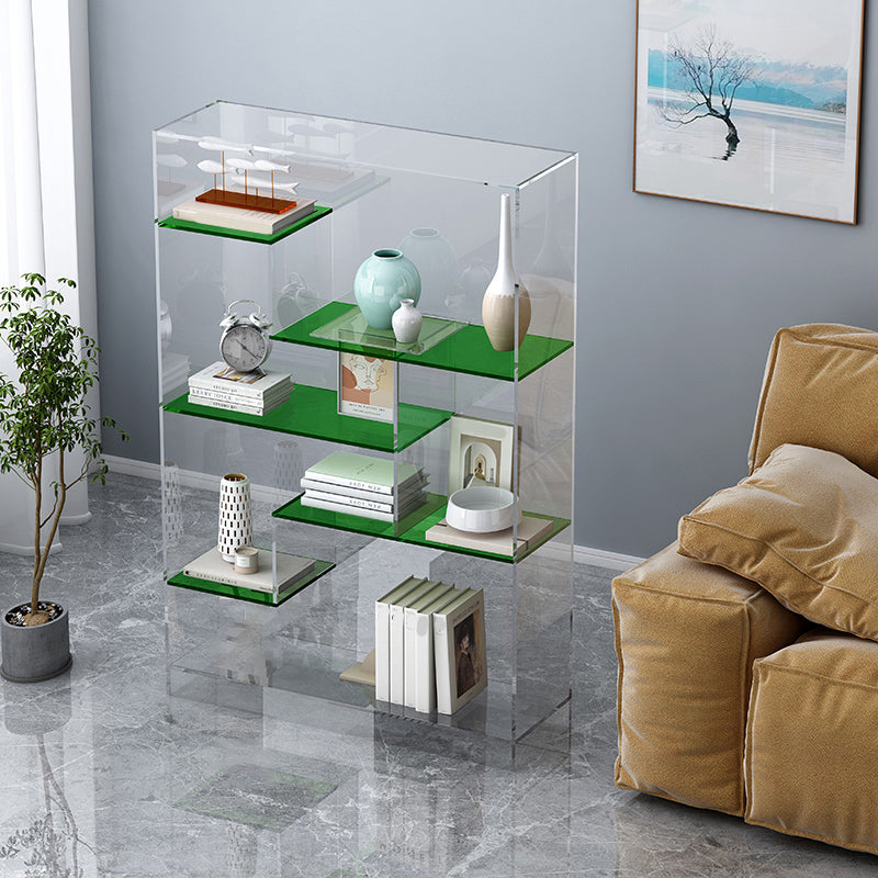 Acrylic Bookcase Modern Style Closed Back Vertical Bookshelf for Office