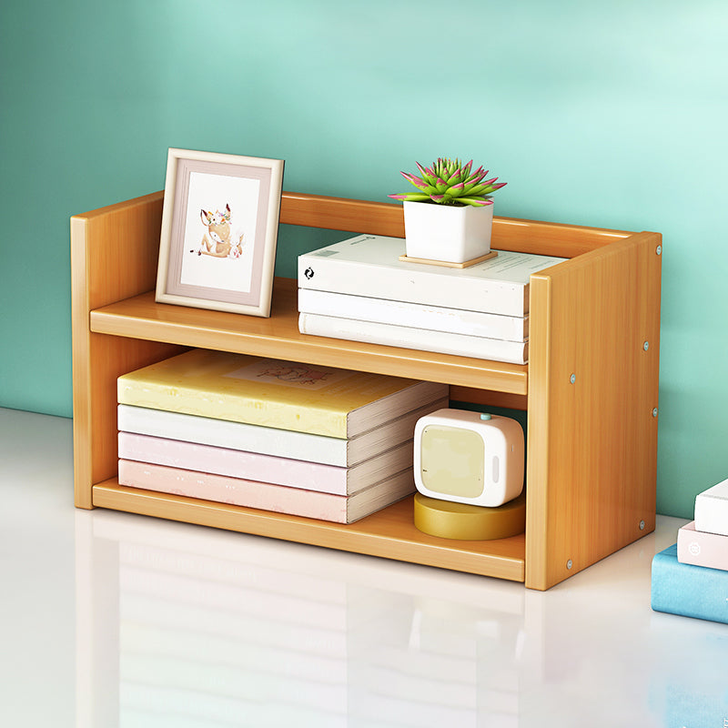 Bamboo Vertical Bookshelf Contemporary Open Back Bookcase with Shelves