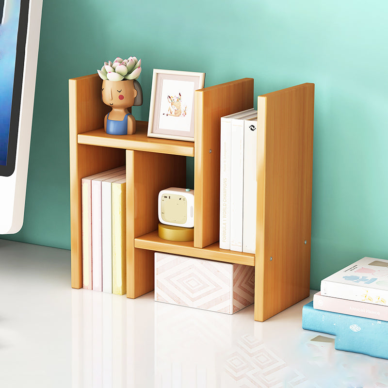 Bamboo Vertical Bookshelf Contemporary Open Back Bookcase with Shelves