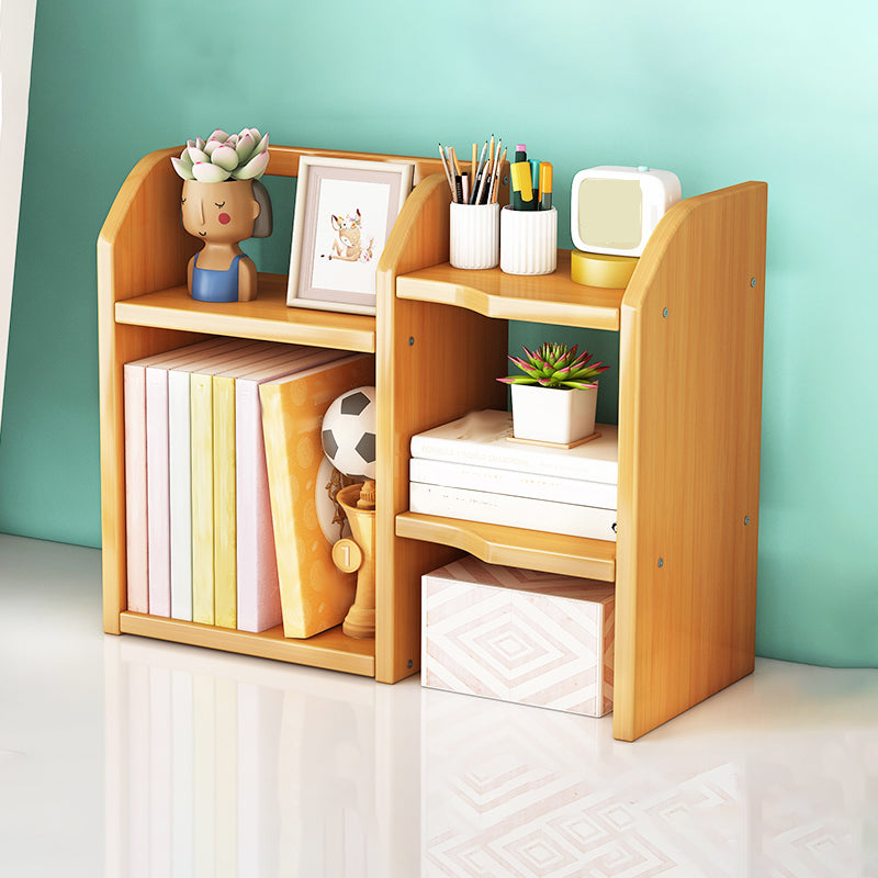 Bamboo Vertical Bookshelf Contemporary Open Back Bookcase with Shelves