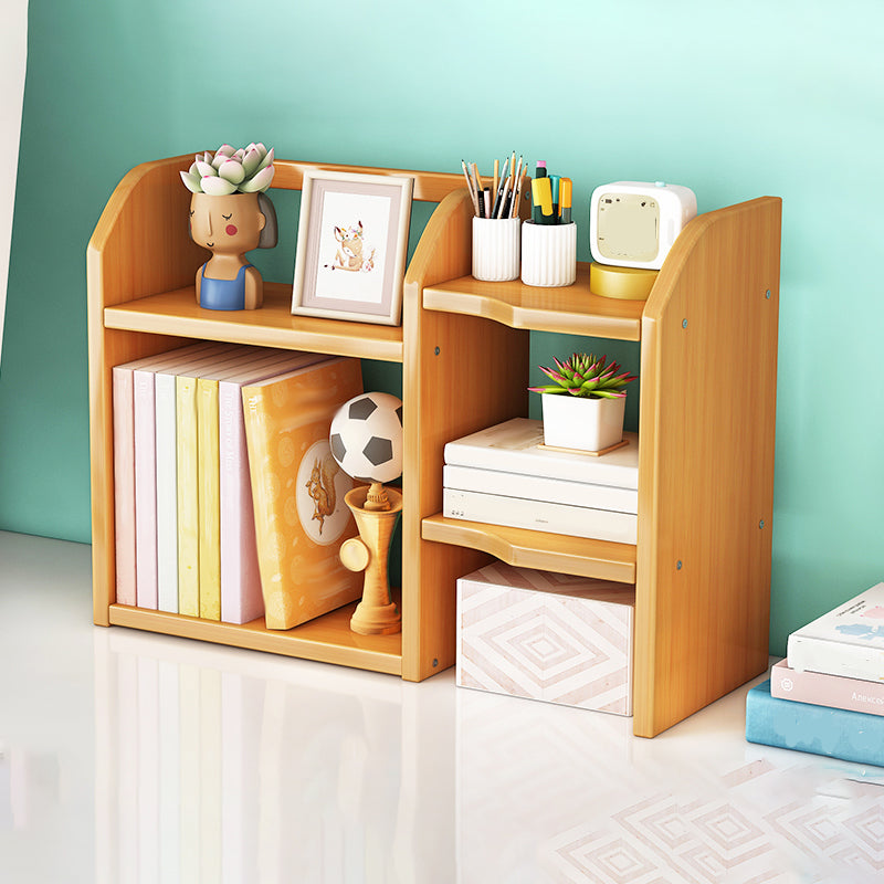 Bamboo Vertical Bookshelf Contemporary Open Back Bookcase with Shelves