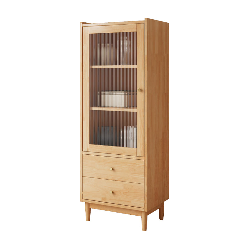 Closed Back Standard Bookshelf Solid Wood Contemporary Bookcase with Drawers