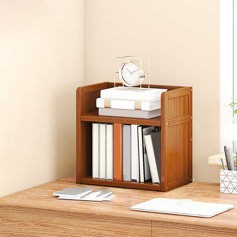 Modern Open Back Bookshelf Standard Bamboo Bookcase for Home Office