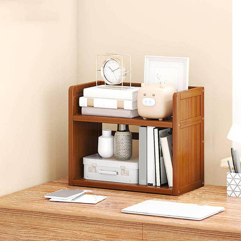 Modern Open Back Bookshelf Standard Bamboo Bookcase for Home Office