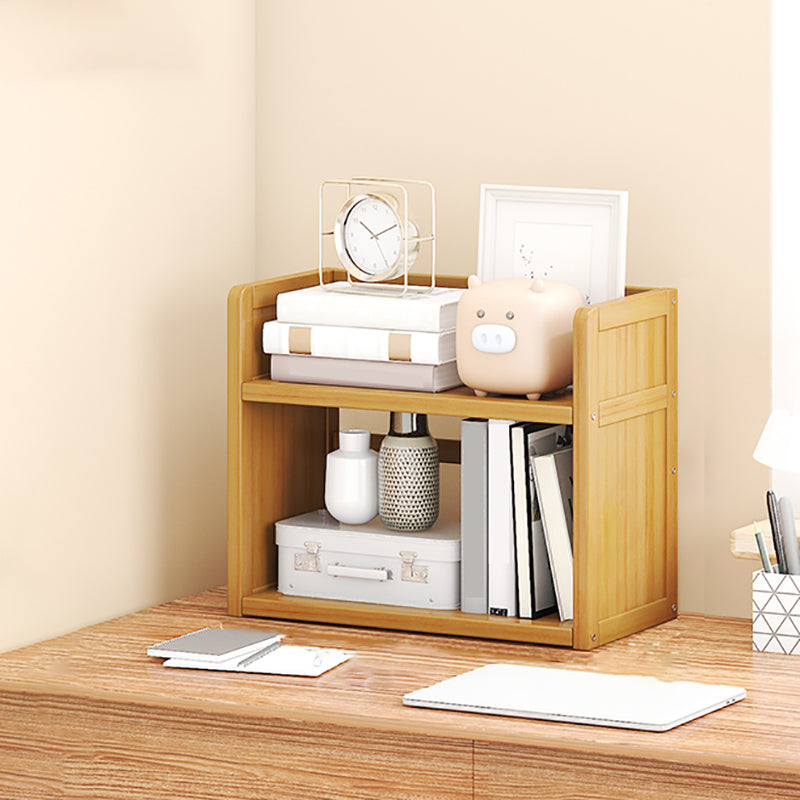 Modern Open Back Bookshelf Standard Bamboo Bookcase for Home Office