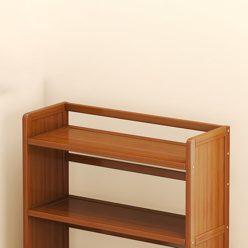 Modern Open Back Bookshelf Standard Bamboo Bookcase for Home Office