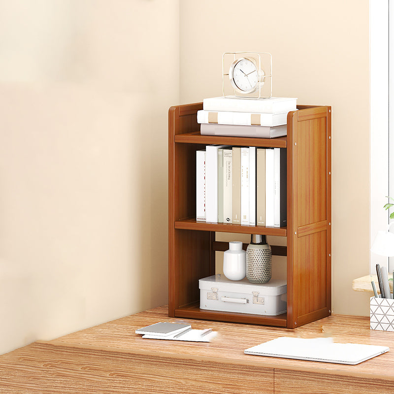 Modern Open Back Bookshelf Standard Bamboo Bookcase for Home Office