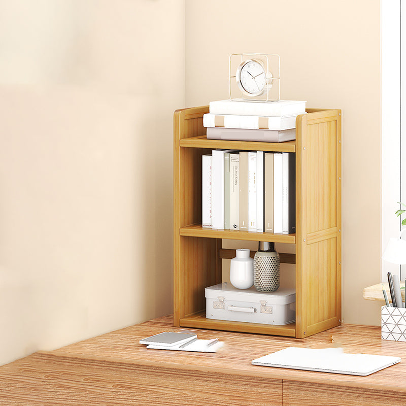 Modern Open Back Bookshelf Standard Bamboo Bookcase for Home Office