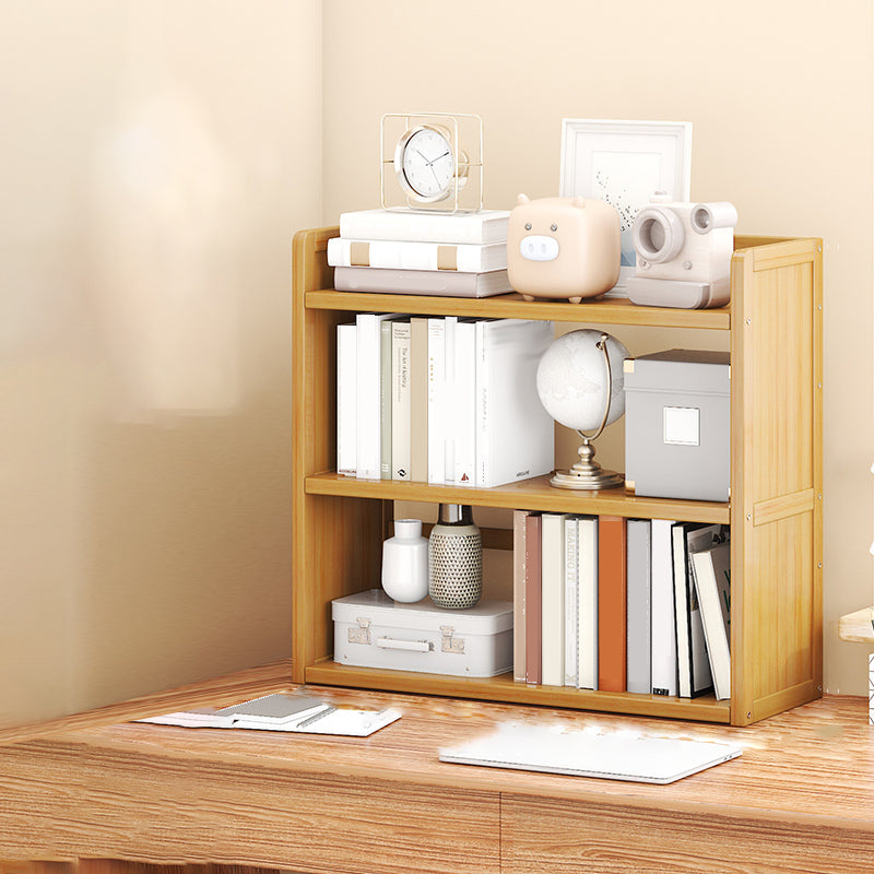 Modern Open Back Bookshelf Standard Bamboo Bookcase for Home Office