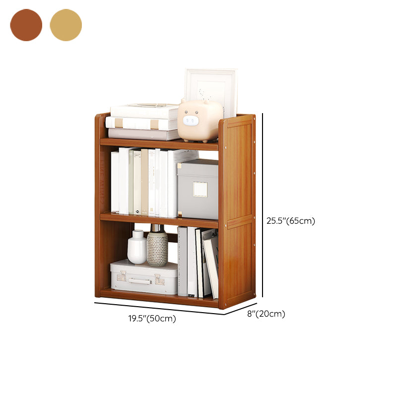 Modern Open Back Bookshelf Standard Bamboo Bookcase for Home Office