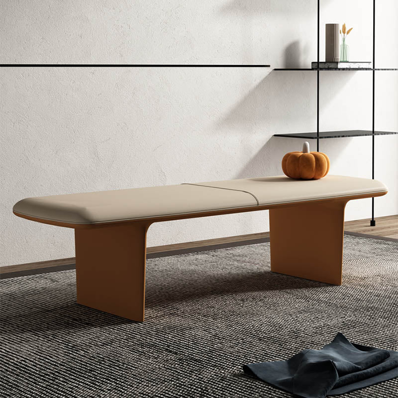 Rectangle Entryway Seating Bench Modern Upholstered Backless Bench