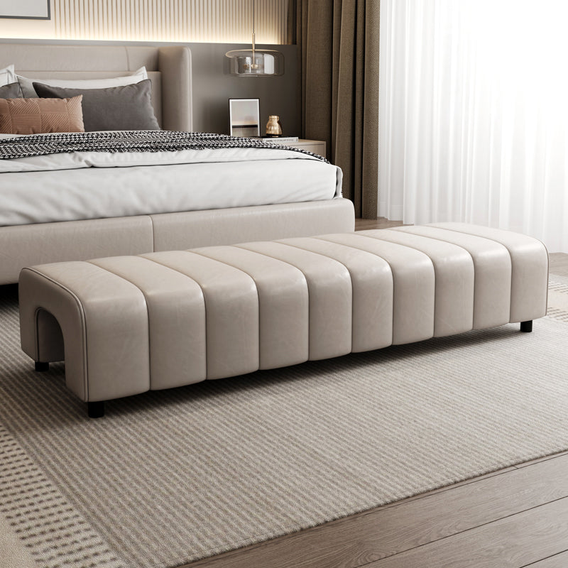 Rectangle Upholstered Bedroom Bench Modern Backless Seating Bench