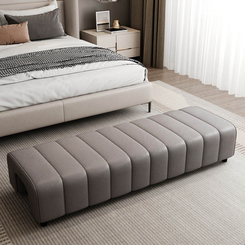 Rectangle Upholstered Bedroom Bench Modern Backless Seating Bench