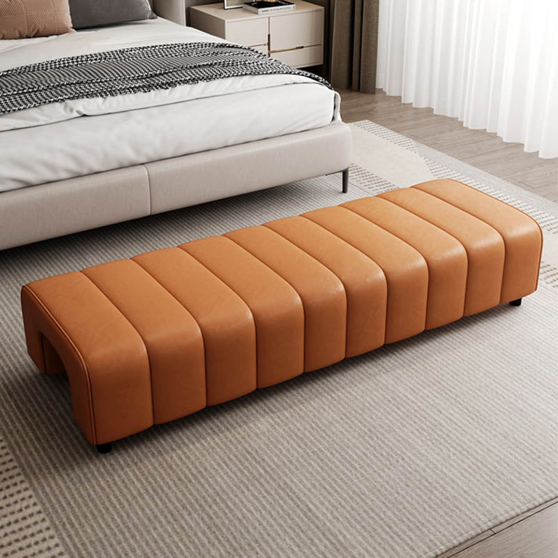 Rectangle Upholstered Bedroom Bench Modern Backless Seating Bench