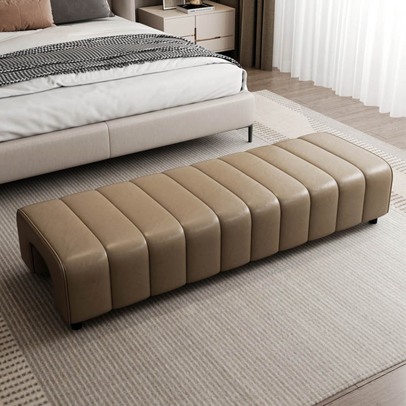 Rectangle Upholstered Bedroom Bench Modern Backless Seating Bench