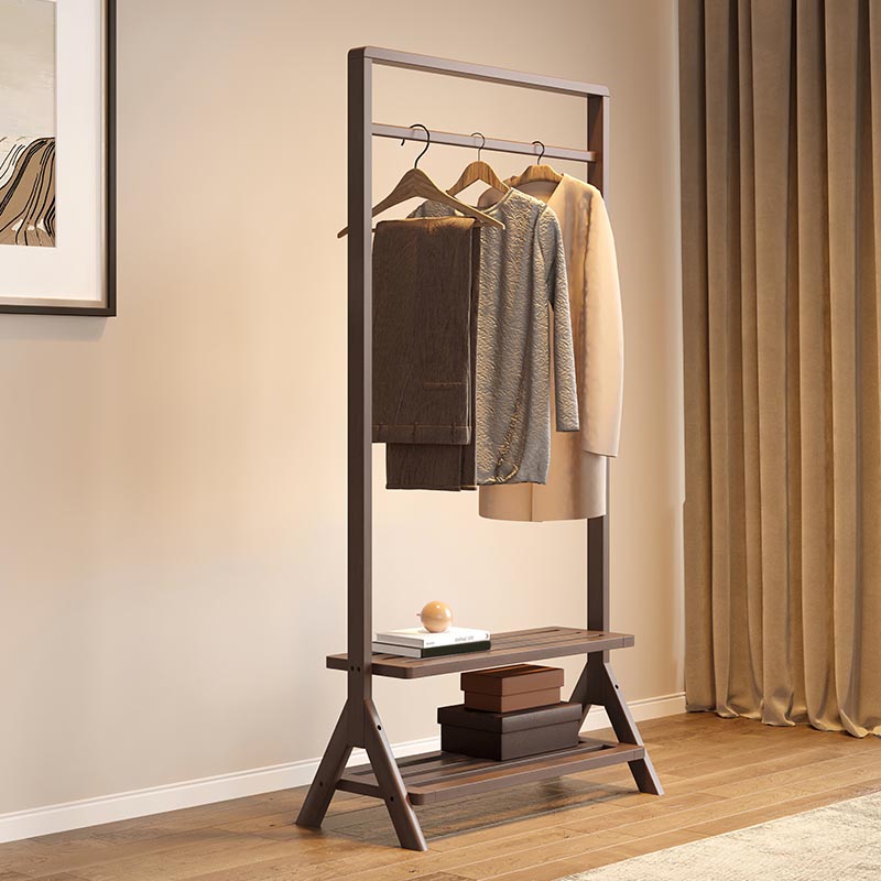 Modern Solid Wood Wardrobe Cabinet Bedroom Armoire with Shelves