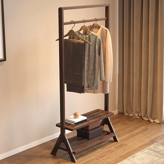 Modern Solid Wood Wardrobe Cabinet Bedroom Armoire with Shelves