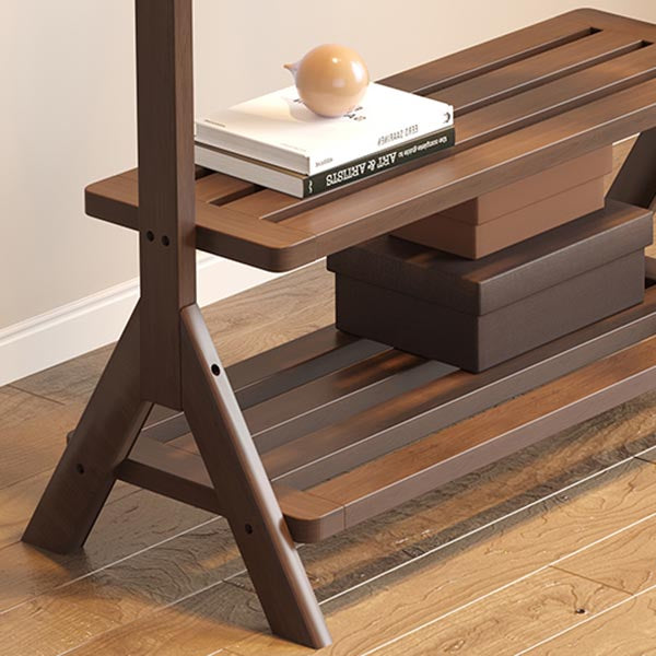 Modern Solid Wood Wardrobe Cabinet Bedroom Armoire with Shelves