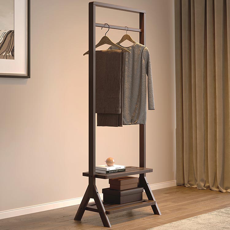 Modern Solid Wood Wardrobe Cabinet Bedroom Armoire with Shelves