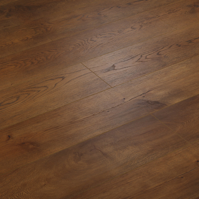 Brown Wood Laminate Flooring Scratch Resistance Matte Laminate Plank Flooring