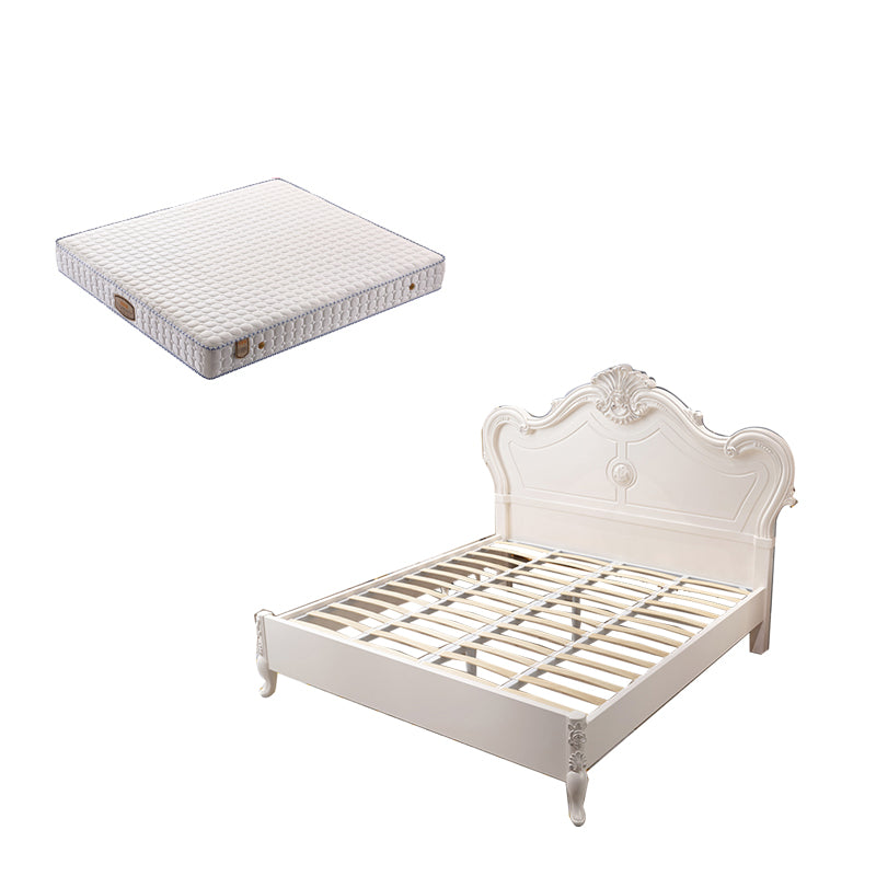 Victorian Solid Color Standard Bed Solid Wood Camelback Bed Frame