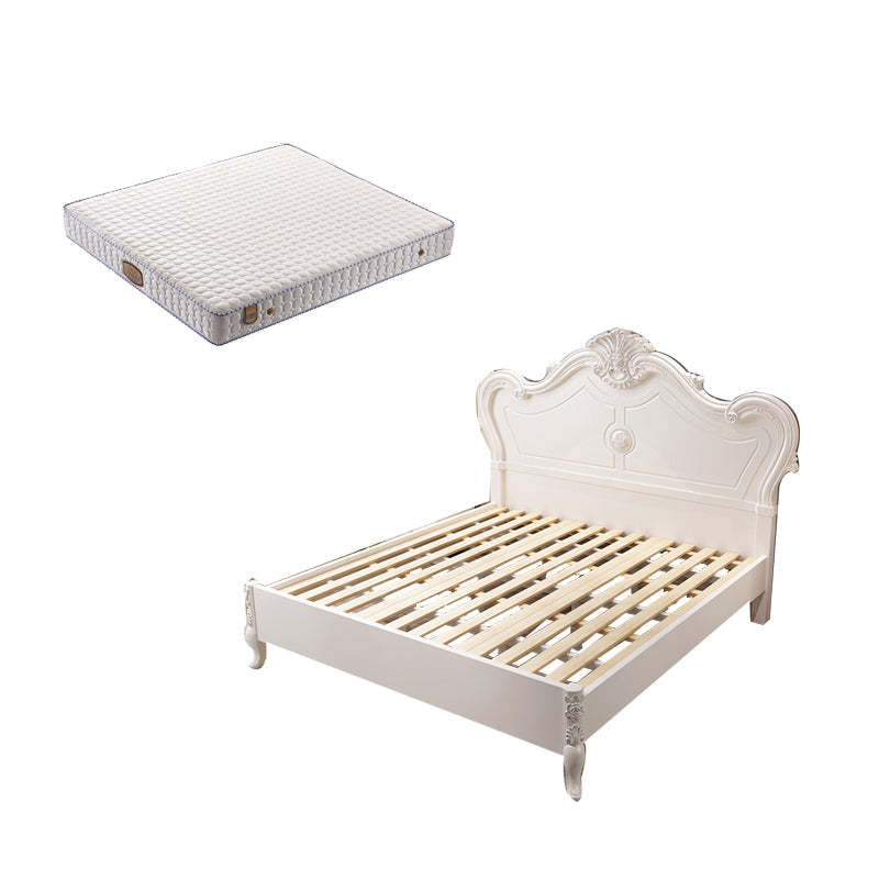 Victorian Solid Color Standard Bed Solid Wood Camelback Bed Frame