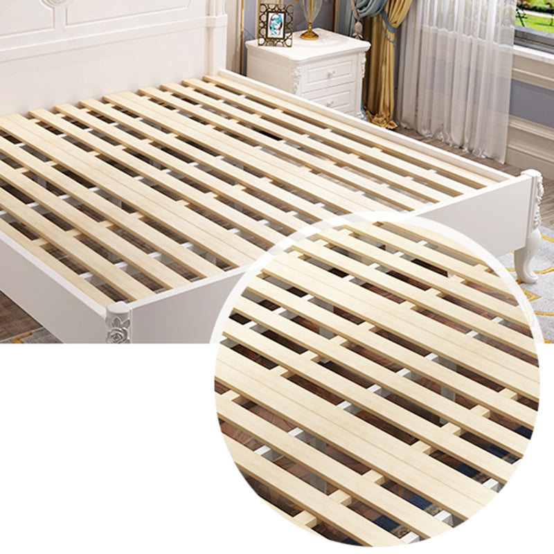 Victorian Solid Color Standard Bed Solid Wood Camelback Bed Frame