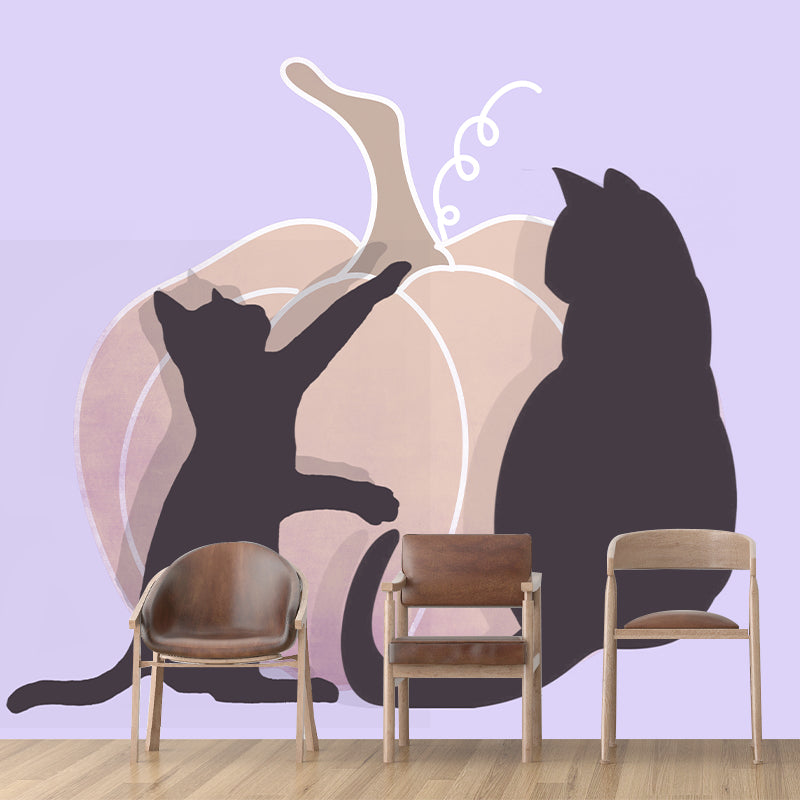 Modern Style Illustration Mural Wallpaper Animals Pattern Indoor Wall Mural