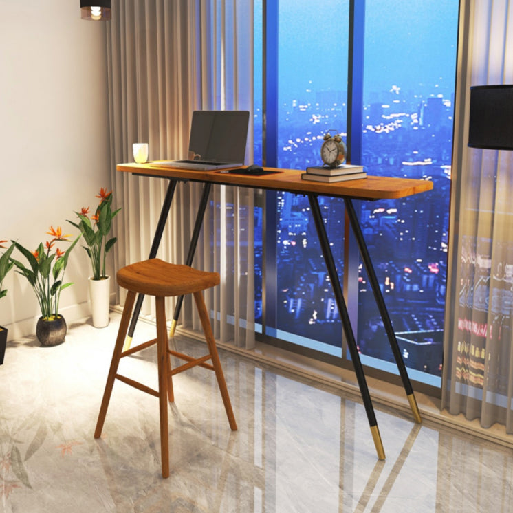 Glam Rectangle Bar Table Set 1/2 Pcs Solid Wood Bar Table Set