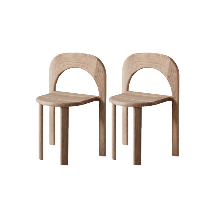 Indoor Stackable Dining Side Chair Solid Wood Oak Solid Wood Open Back Dining Side Chair
