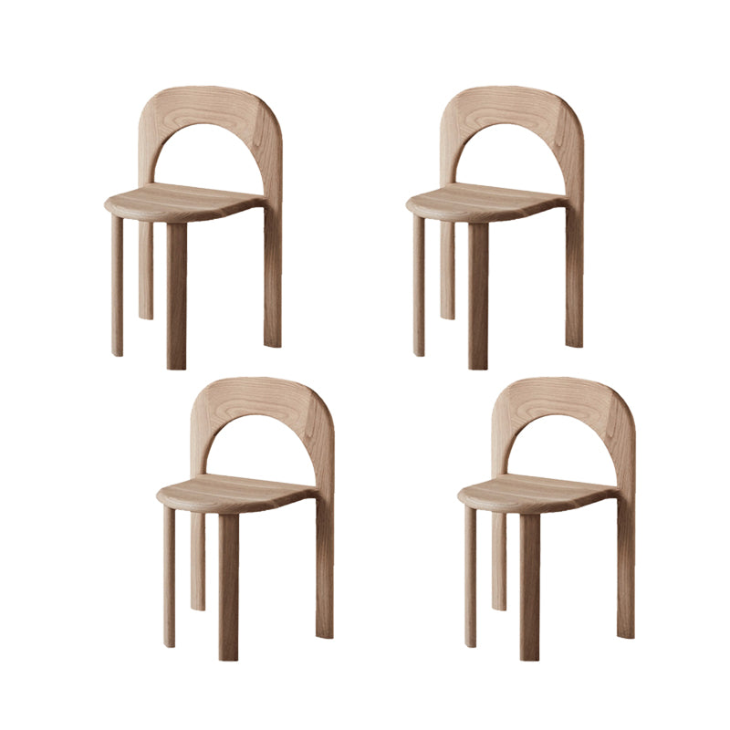 Indoor Stackable Dining Side Chair Solid Wood Oak Solid Wood Open Back Dining Side Chair