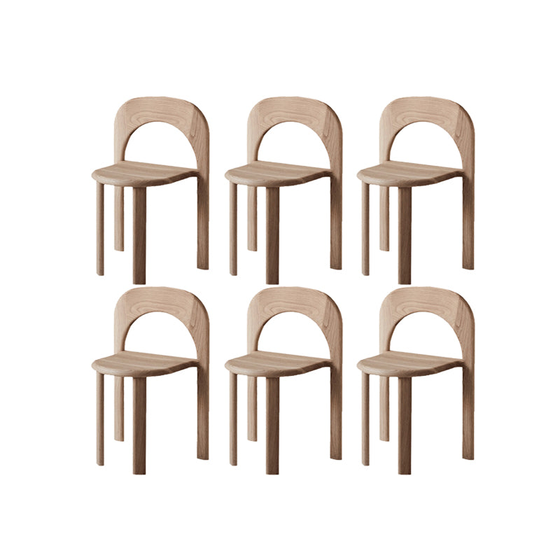 Indoor Stackable Dining Side Chair Solid Wood Oak Solid Wood Open Back Dining Side Chair