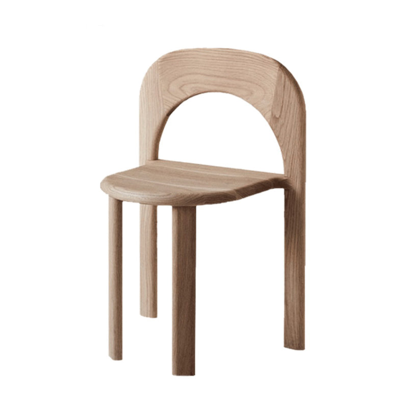 Indoor Stackable Dining Side Chair Solid Wood Oak Solid Wood Open Back Dining Side Chair