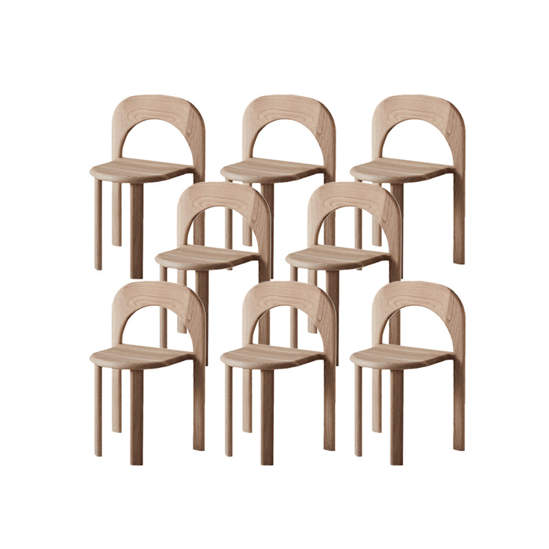 Indoor Stackable Dining Side Chair Solid Wood Oak Solid Wood Open Back Dining Side Chair