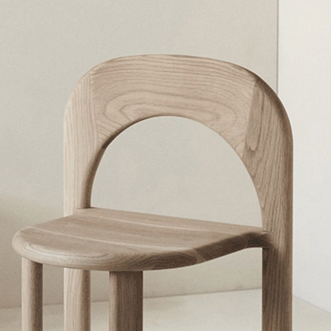 Indoor Stackable Dining Side Chair Solid Wood Oak Solid Wood Open Back Dining Side Chair