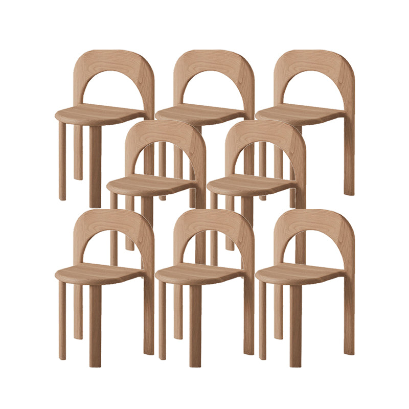 Indoor Stackable Dining Side Chair Solid Wood Oak Solid Wood Open Back Dining Side Chair