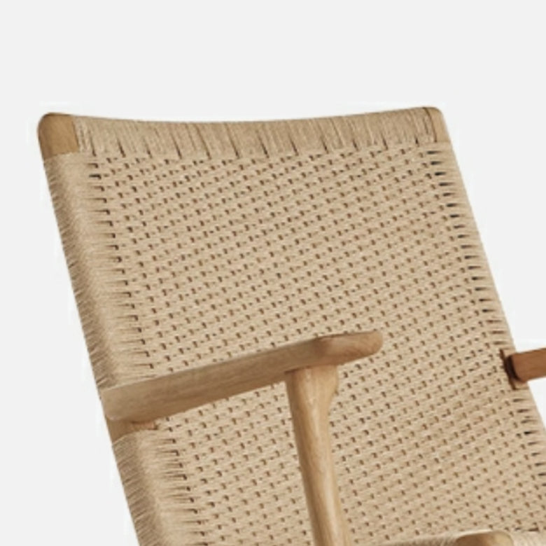 Solid Wood Frame Dining Arm Chair Indoor Arm Chair in Black and Natural